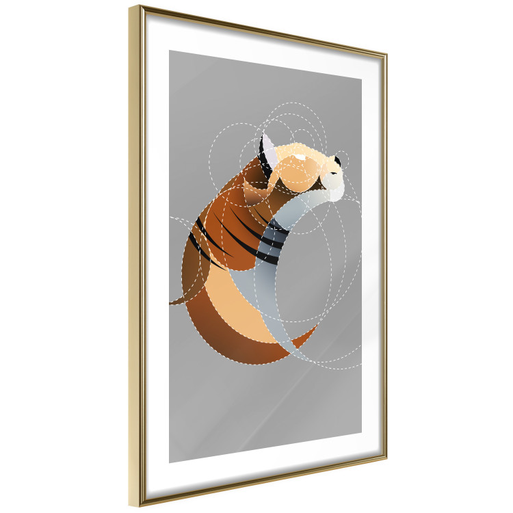 Poster Tiger in Circles - abstract wild animal made of geometric figures 126933 additionalImage 9
