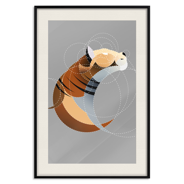 Poster Tiger in Circles - abstract wild animal made of geometric figures 126933 additionalImage 19