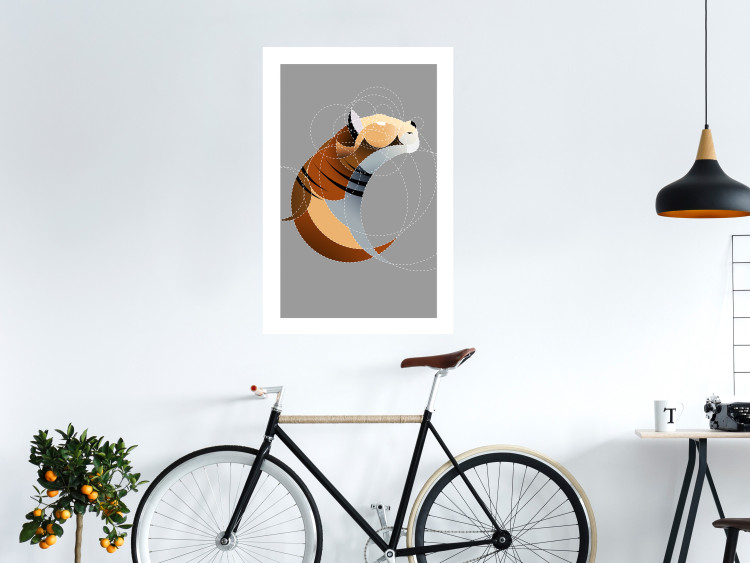 Poster Tiger in Circles - abstract wild animal made of geometric figures 126933 additionalImage 5