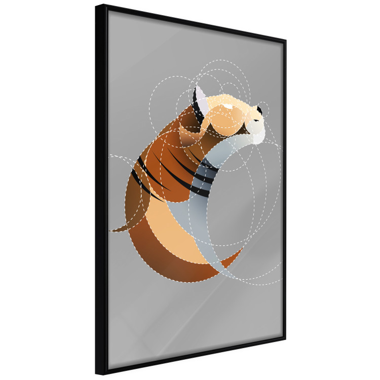 Poster Tiger in Circles - abstract wild animal made of geometric figures 126933 additionalImage 11