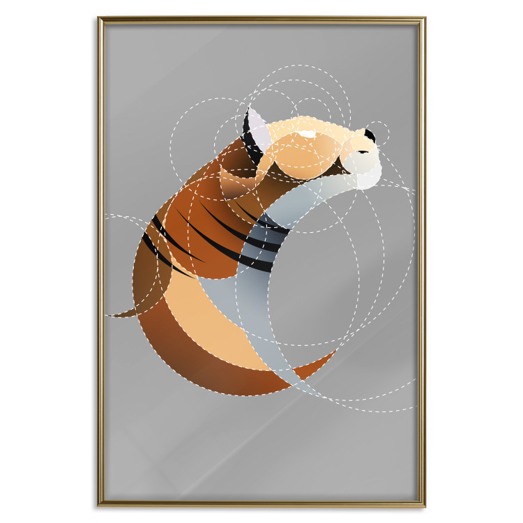 Poster Tiger in Circles - abstract wild animal made of geometric figures 126933 additionalImage 21