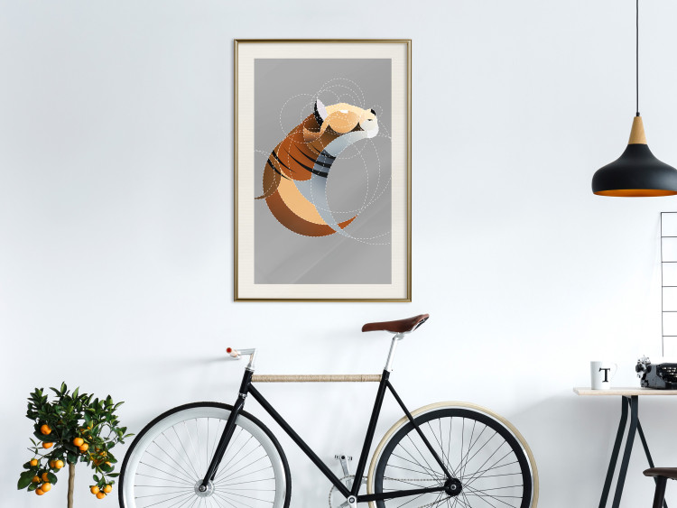 Poster Tiger in Circles - abstract wild animal made of geometric figures 126933 additionalImage 22