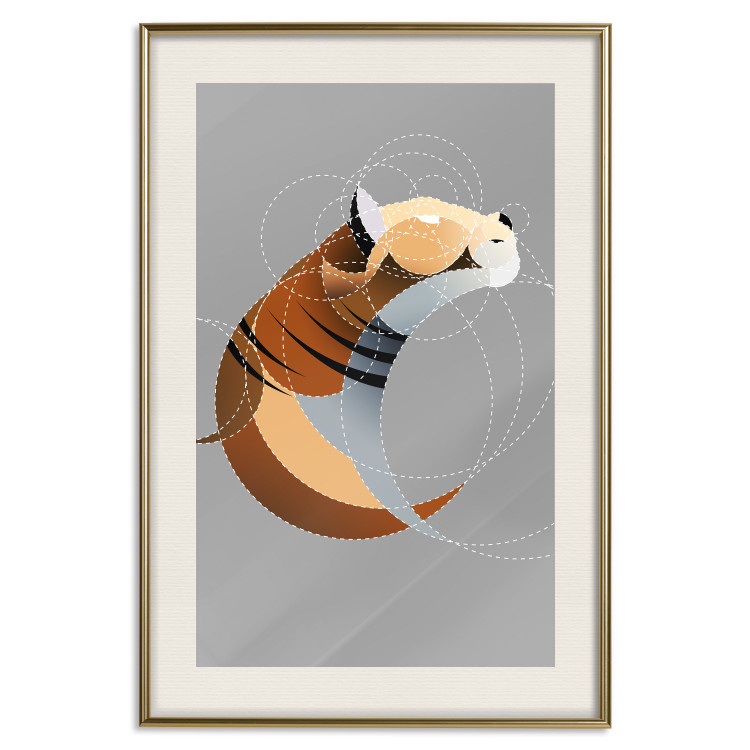 Poster Tiger in Circles - abstract wild animal made of geometric figures 126933 additionalImage 20