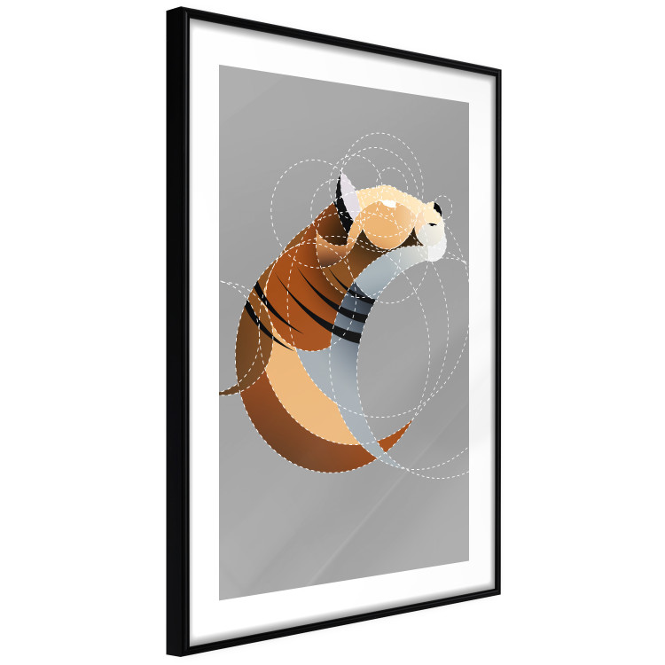 Poster Tiger in Circles - abstract wild animal made of geometric figures 126933 additionalImage 6