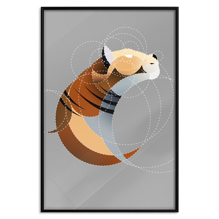 Poster Tiger in Circles - abstract wild animal made of geometric figures 126933 additionalImage 16