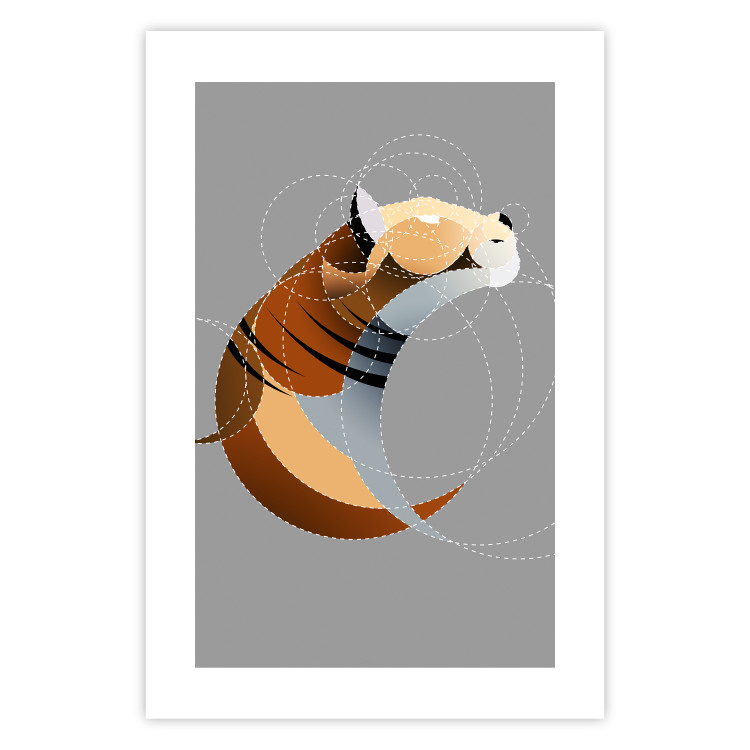 Poster Tiger in Circles - abstract wild animal made of geometric figures 126933 additionalImage 25