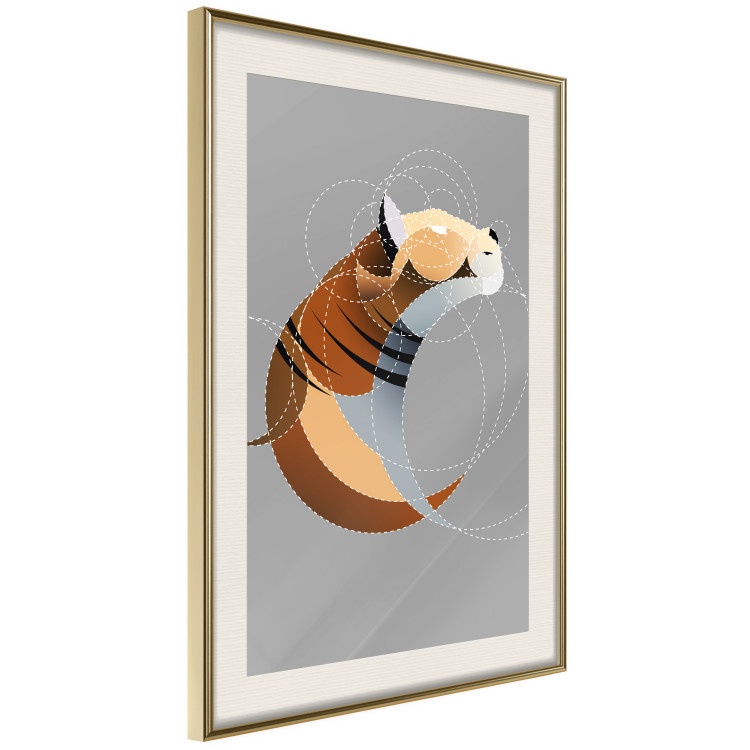 Poster Tiger in Circles - abstract wild animal made of geometric figures 126933 additionalImage 3