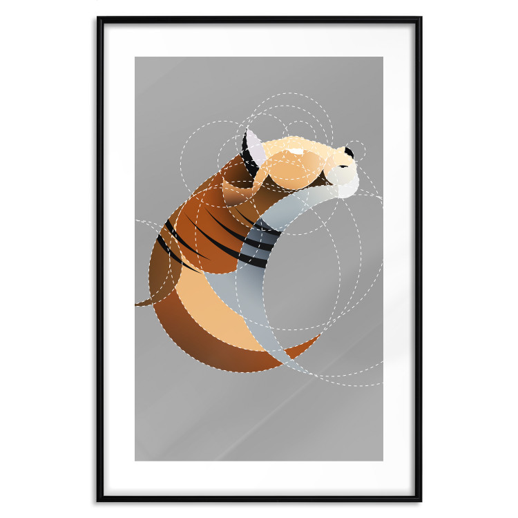 Poster Tiger in Circles - abstract wild animal made of geometric figures 126933 additionalImage 17