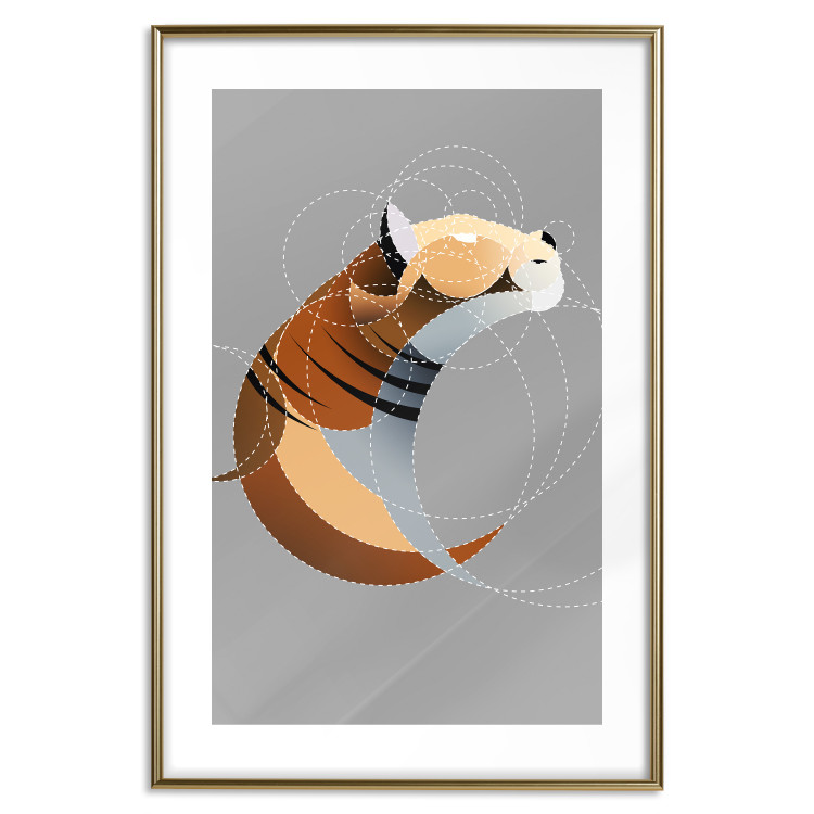 Poster Tiger in Circles - abstract wild animal made of geometric figures 126933 additionalImage 16
