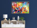 Poster Colorful Rhinoceroses - multicolored animals against a background of rainbow abstraction 127033 additionalThumb 5