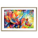 Poster Colorful Rhinoceroses - multicolored animals against a background of rainbow abstraction 127033 additionalThumb 14