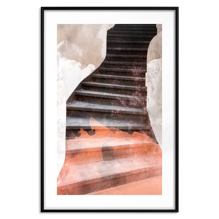 Wall Poster Another Step - abstract architecture of dark stone stairs 127833 additionalImage 17