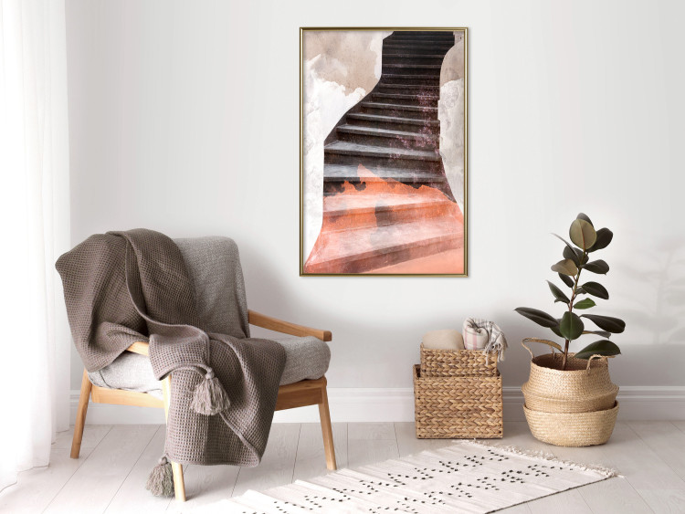 Wall Poster Another Step - abstract architecture of dark stone stairs 127833 additionalImage 7