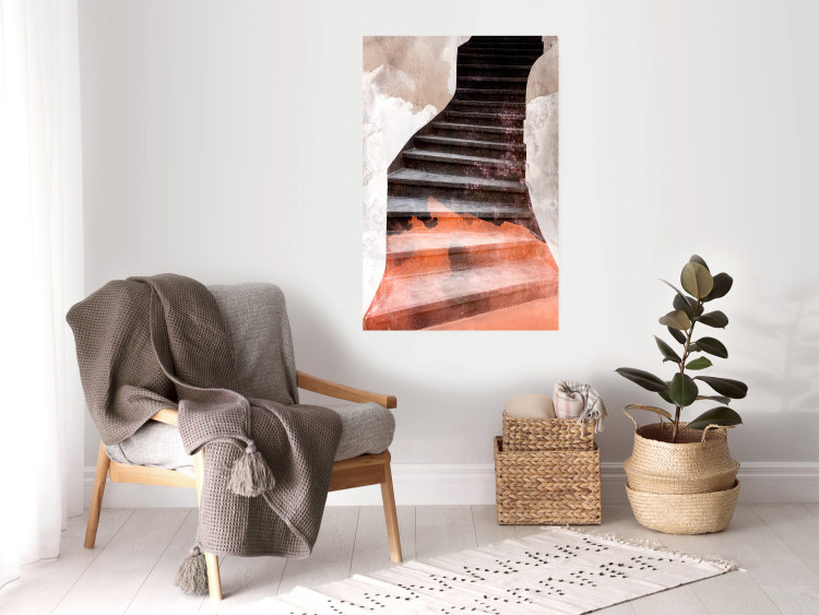 Wall Poster Another Step - abstract architecture of dark stone stairs 127833 additionalImage 4