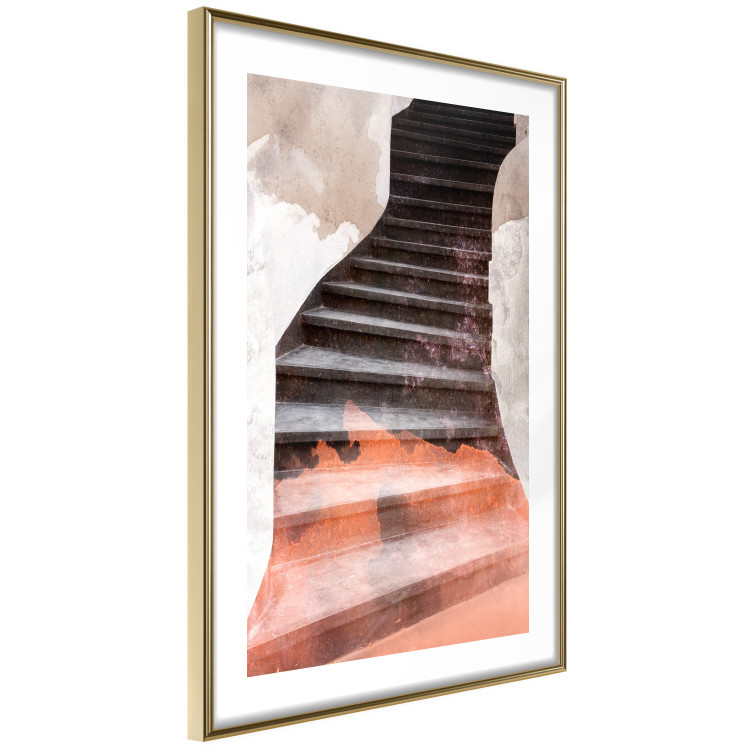 Wall Poster Another Step - abstract architecture of dark stone stairs 127833 additionalImage 9