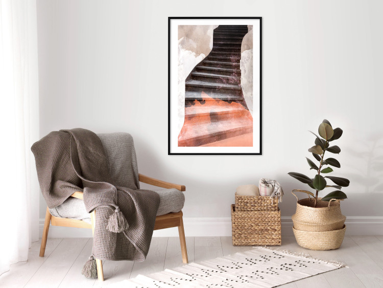 Wall Poster Another Step - abstract architecture of dark stone stairs 127833 additionalImage 23