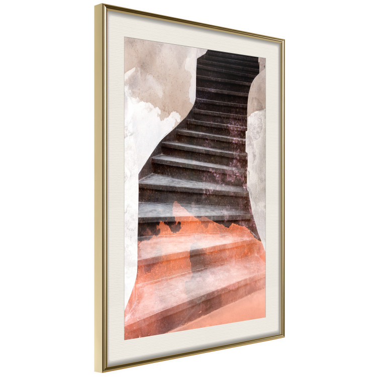 Wall Poster Another Step - abstract architecture of dark stone stairs 127833 additionalImage 3