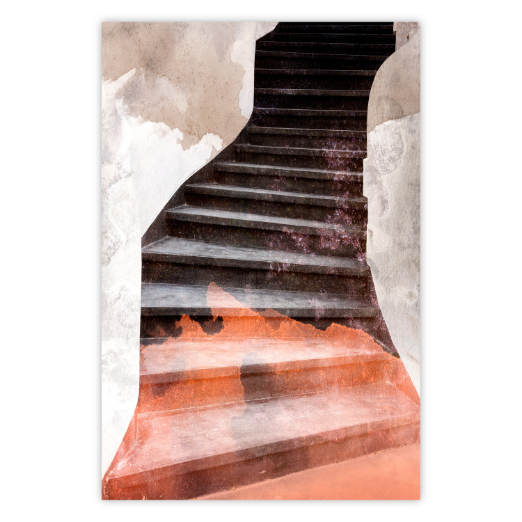 Wall Poster Another Step - abstract architecture of dark stone stairs 127833