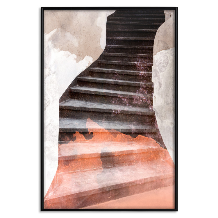 Wall Poster Another Step - abstract architecture of dark stone stairs 127833 additionalImage 16