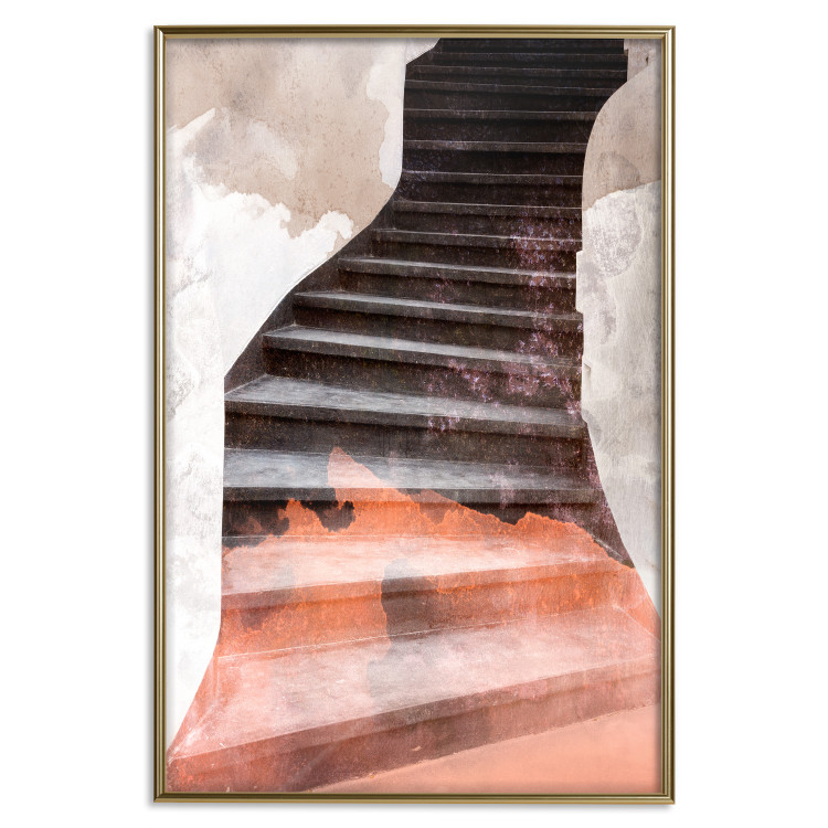 Wall Poster Another Step - abstract architecture of dark stone stairs 127833 additionalImage 17
