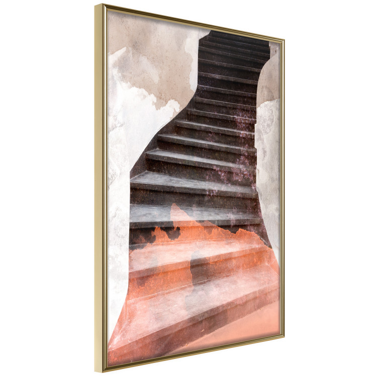 Wall Poster Another Step - abstract architecture of dark stone stairs 127833 additionalImage 14