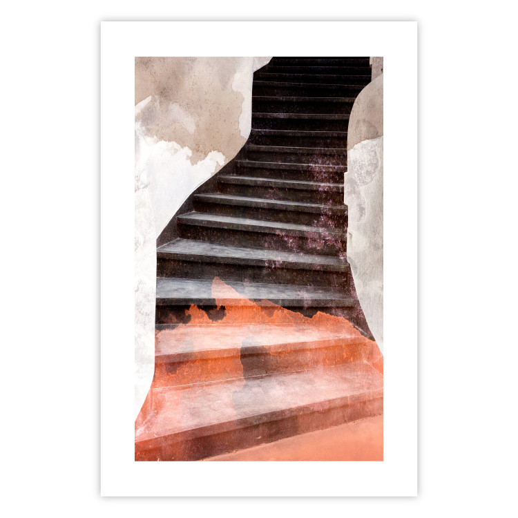 Wall Poster Another Step - abstract architecture of dark stone stairs 127833 additionalImage 25