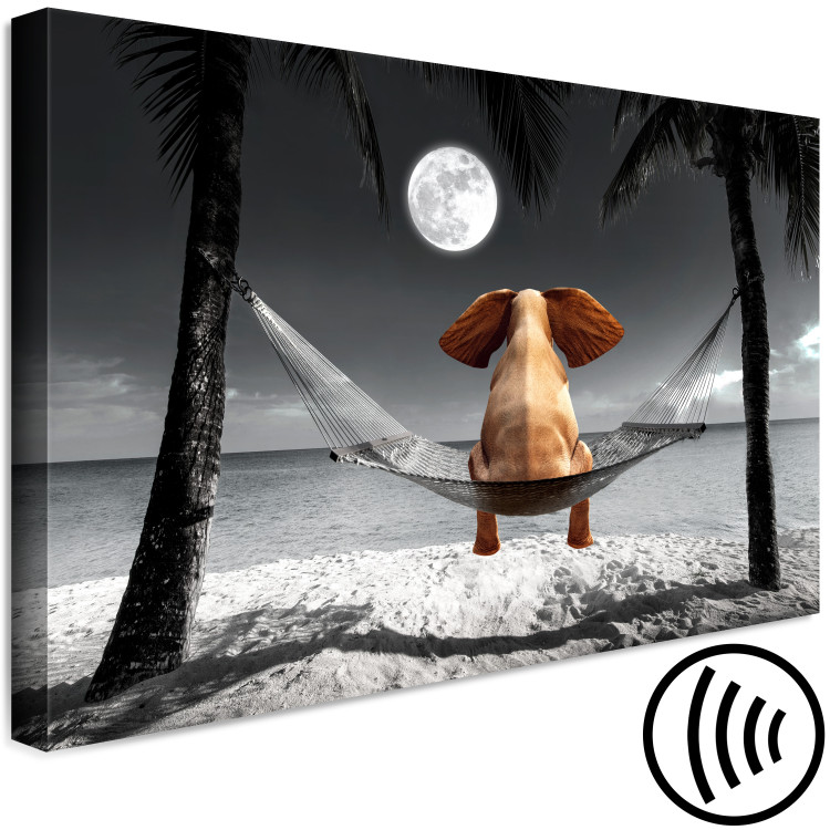 Canvas Elephant on a Hammock (1-part) wide - fantasy animal on a beach 128833 additionalImage 6