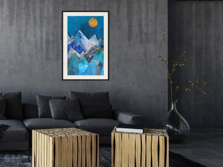 Poster Night Stroll - geometric abstraction with mountain landscape and moon 129433 additionalImage 24