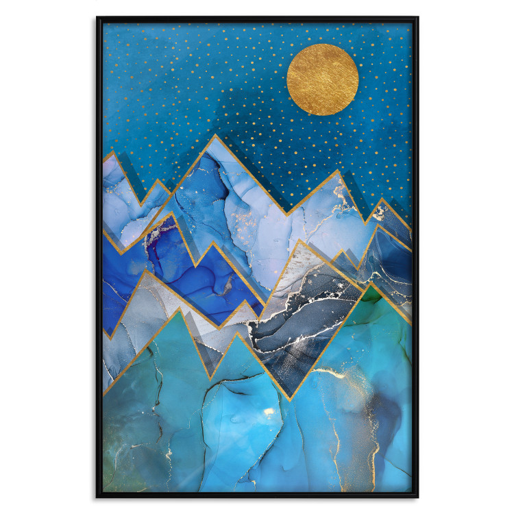 Poster Night Stroll - geometric abstraction with mountain landscape and moon 129433 additionalImage 16