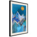 Poster Night Stroll - geometric abstraction with mountain landscape and moon 129433 additionalThumb 2