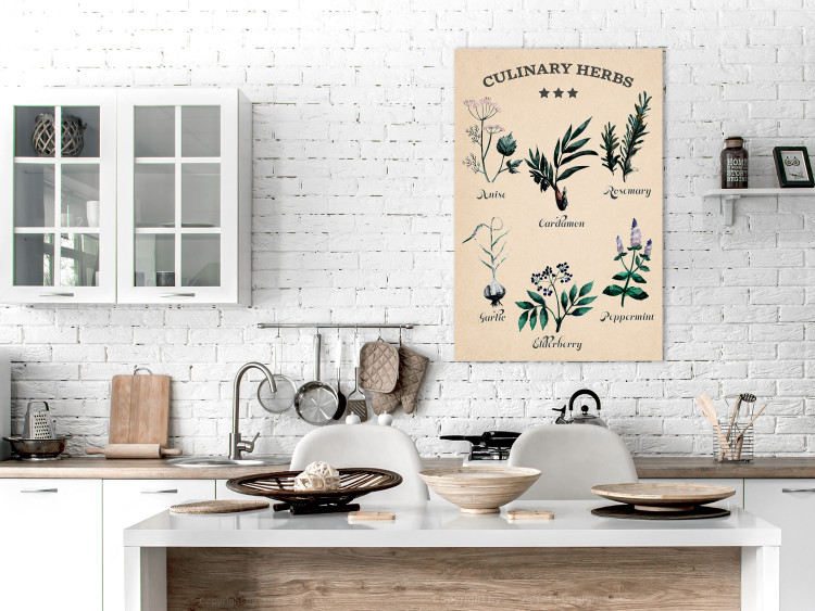 Canvas Art Print Kitchen Herbs (1-part) vertical - plants in Provencal motif 129533 additionalImage 3