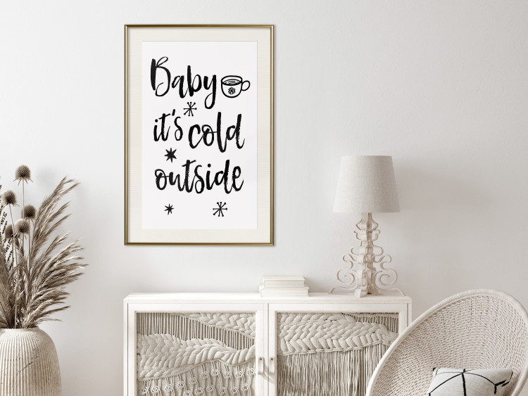 Poster Baby it's cold outside - black English text on a light background 130733 additionalImage 22