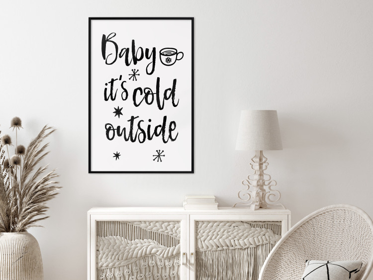 Poster Baby it's cold outside - black English text on a light background 130733 additionalImage 4