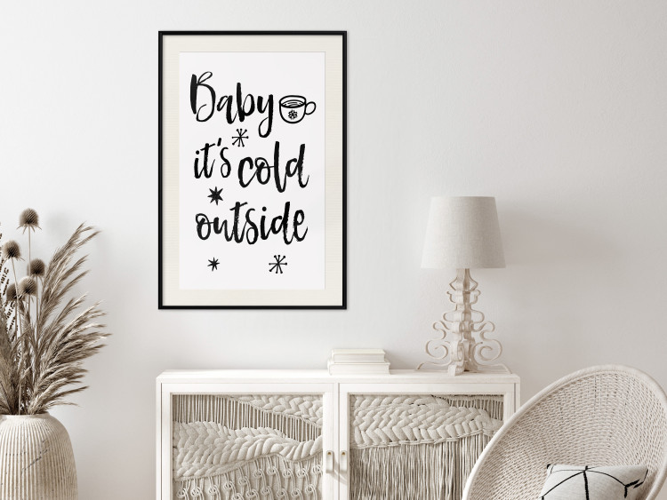 Poster Baby it's cold outside - black English text on a light background 130733 additionalImage 24
