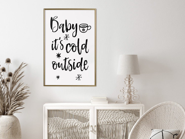 Poster Baby it's cold outside - black English text on a light background 130733 additionalImage 7