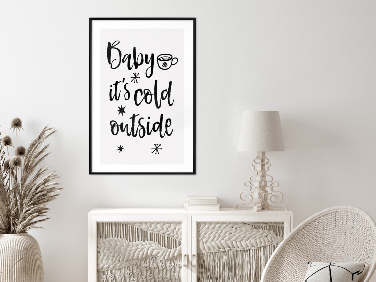 Poster Baby it's cold outside - black English text on a light background 130733 additionalImage 18