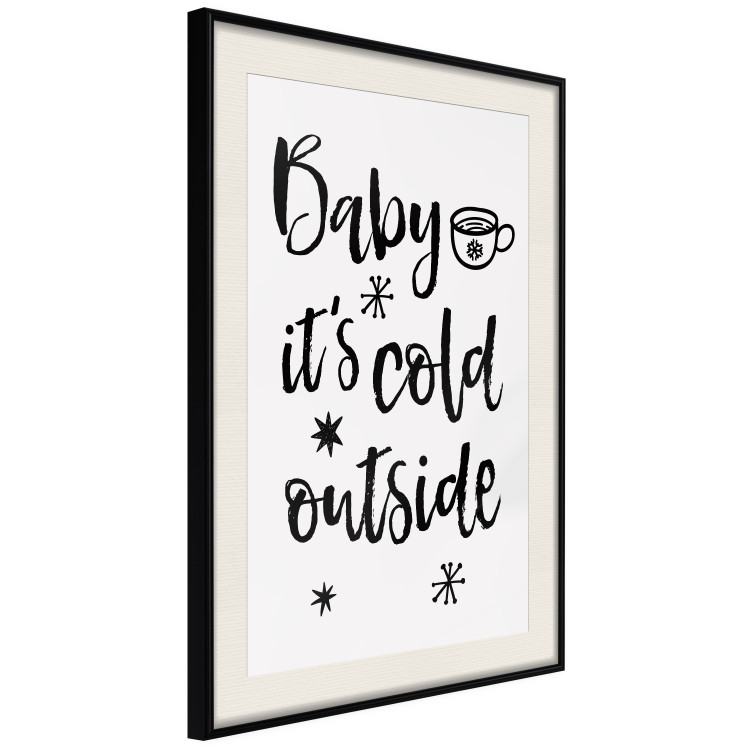 Poster Baby it's cold outside - black English text on a light background 130733 additionalImage 2