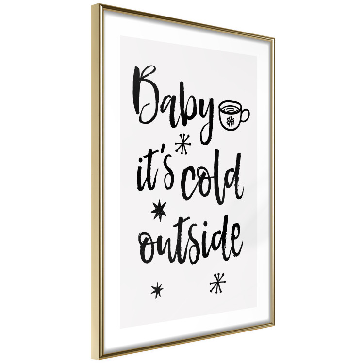 Poster Baby it's cold outside - black English text on a light background 130733 additionalImage 9