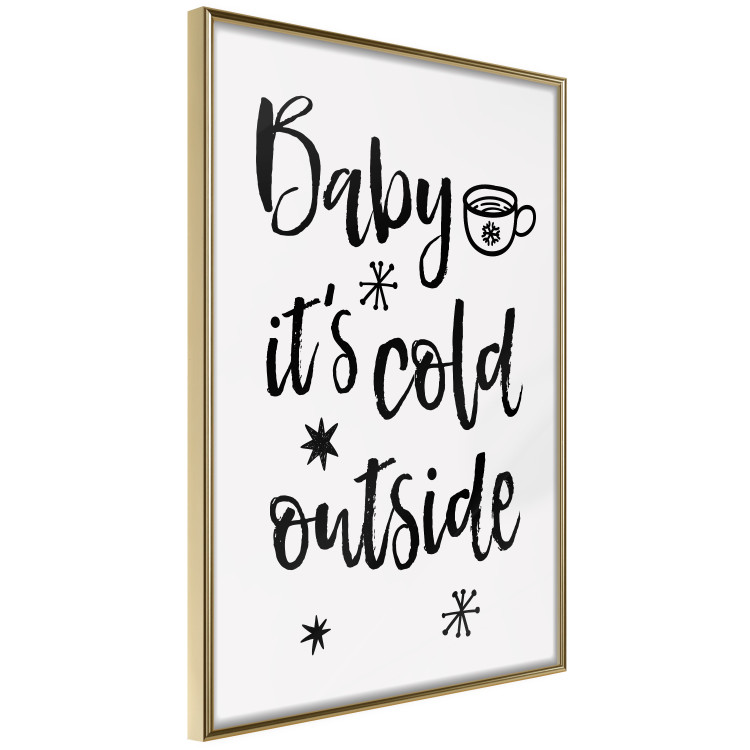 Poster Baby it's cold outside - black English text on a light background 130733 additionalImage 12