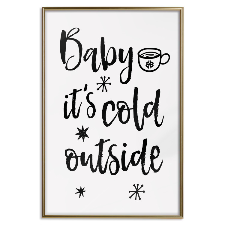 Poster Baby it's cold outside - black English text on a light background 130733 additionalImage 21