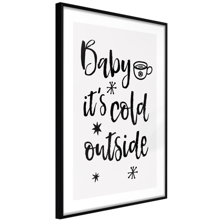 Poster Baby it's cold outside - black English text on a light background 130733 additionalImage 8