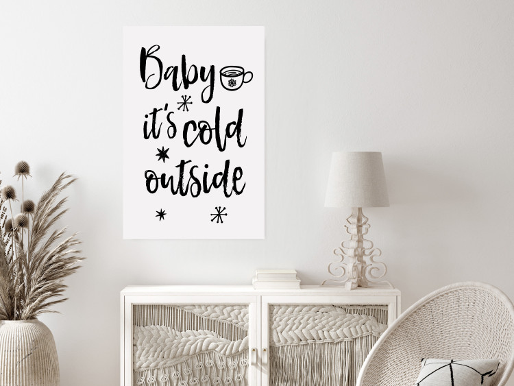 Poster Baby it's cold outside - black English text on a light background 130733 additionalImage 4