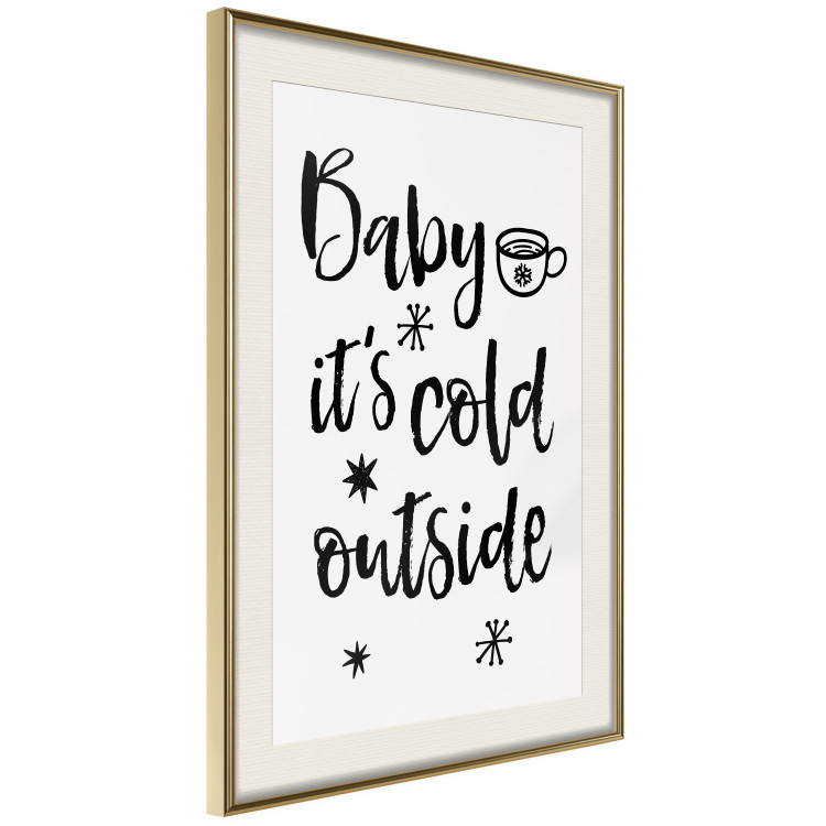 Poster Baby it's cold outside - black English text on a light background 130733 additionalImage 3