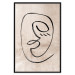 Poster Dreamy Grimace - abstract black line art of a face on a beige background 130833 additionalThumb 18