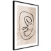 Poster Dreamy Grimace - abstract black line art of a face on a beige background 130833 additionalThumb 8