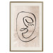 Poster Dreamy Grimace - abstract black line art of a face on a beige background 130833 additionalThumb 20