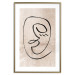 Poster Dreamy Grimace - abstract black line art of a face on a beige background 130833 additionalThumb 14