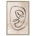Poster Dreamy Grimace - abstract black line art of a face on a beige background 130833 additionalThumb 21