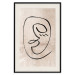 Poster Dreamy Grimace - abstract black line art of a face on a beige background 130833 additionalThumb 19