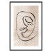 Poster Dreamy Grimace - abstract black line art of a face on a beige background 130833 additionalThumb 15